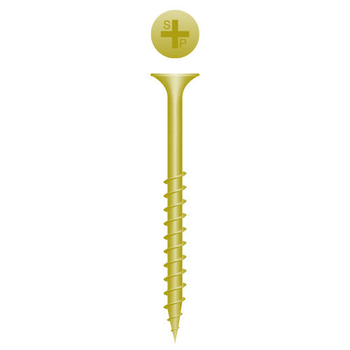 #10 Strong-Point Bugle Head 10 x 3-3/4, PH, Coarse, Zinc Yellow