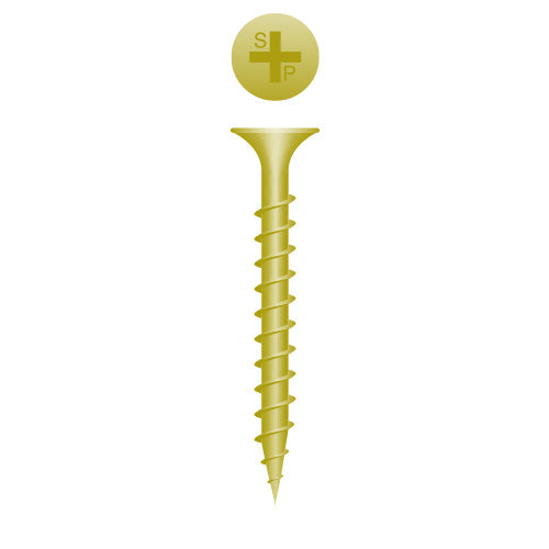 #8 Strong-Point Bugle Head 8 x 2-1/2, PH, Coarse, Zinc Yellow