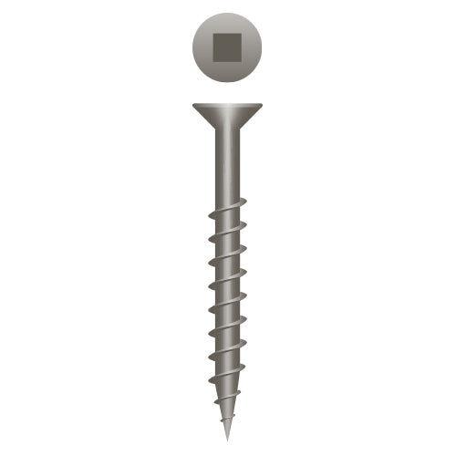 #8 Strong-Point Flat Head 8 x 2, SQ, Plain and Lubed