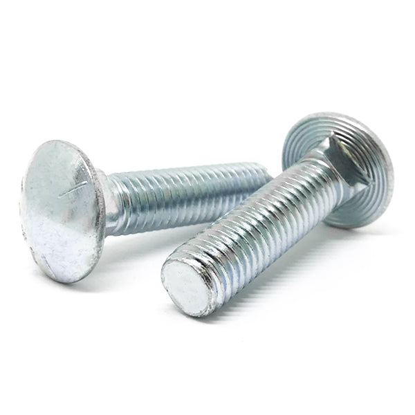 1/4-20x2" Grade 5 Round Head Square Neck Carriage Bolts Zinc