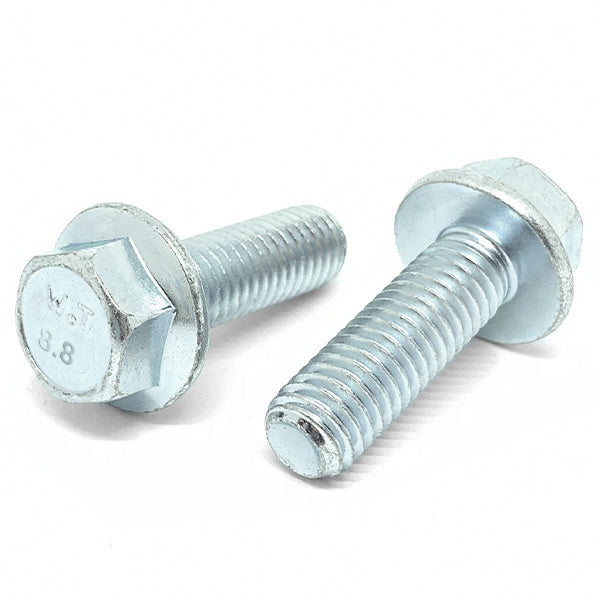 M8-1.25x16 Class 8.8 Hex Flange Bolts Zinc Clear