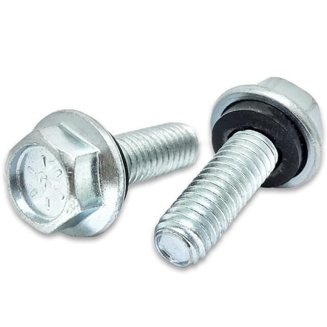 5/16-18x1-3/4" Grade 8 Hex Flange Grain Bin Bolts Rubber Washer Zinc