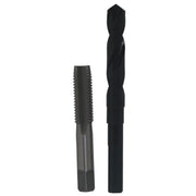 5/8"-18 HSS Plug Tap and 37/64" HSS 1/2" Shank Drill Bit