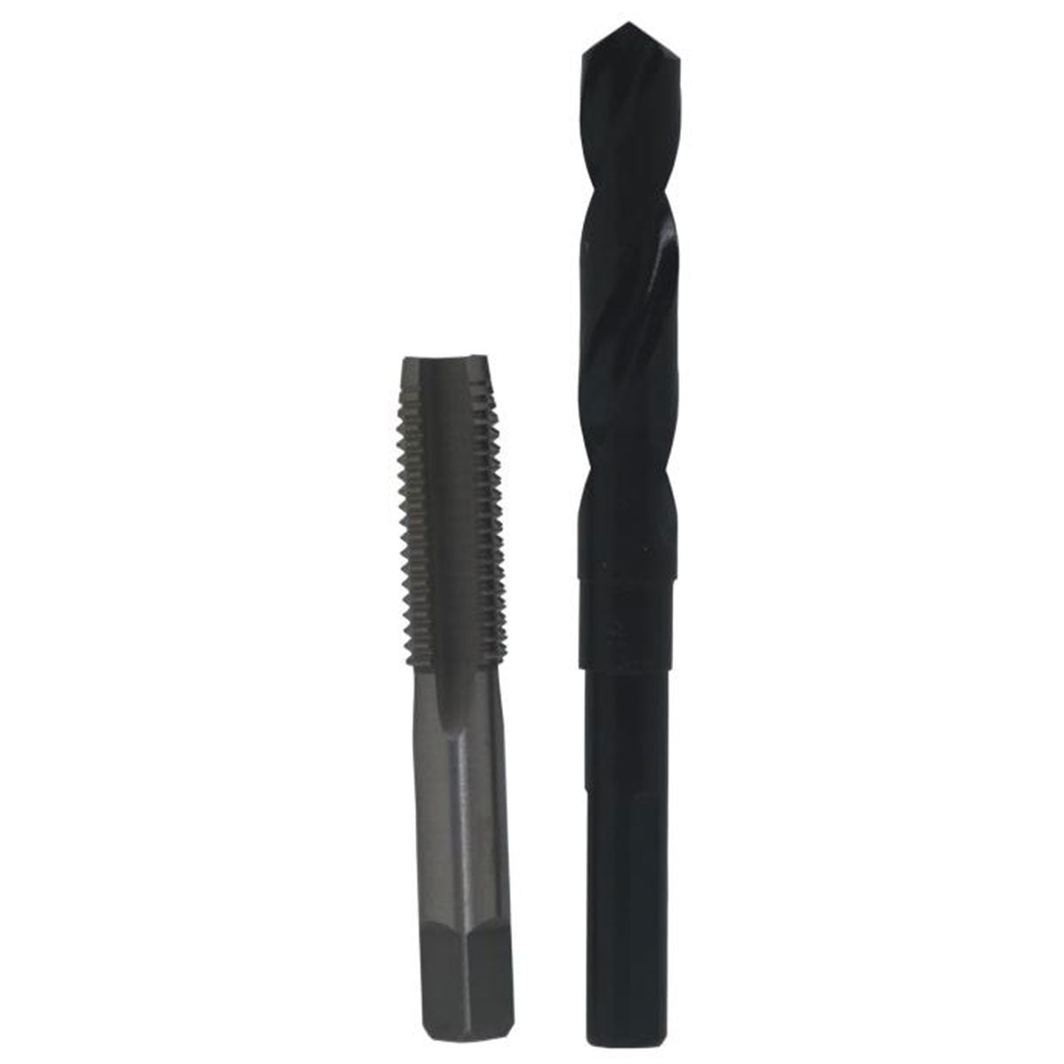 9/16"-18 HSS Plug Tap and 33/64" HSS 1/2" Shank Drill Bit