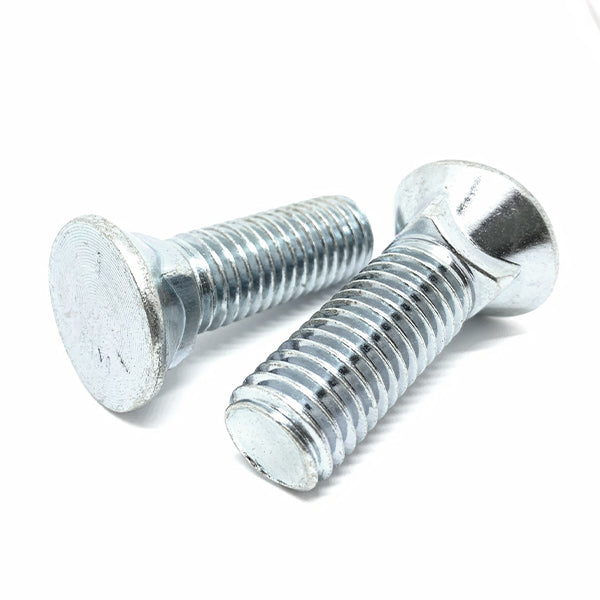 1/2-13x1-1/4" #3 Flat Round Head Grade 5 Plow Bolts Zinc