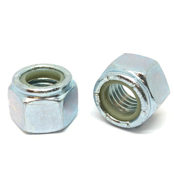 M10-1.25 Class 10 Nylon Insert Hex Nuts Fine Thread Zinc