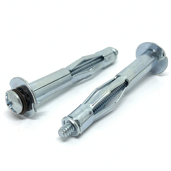 1/8" SL x2" Hollow Wall Drywall Anchor Standard Point Steel Zinc Clear