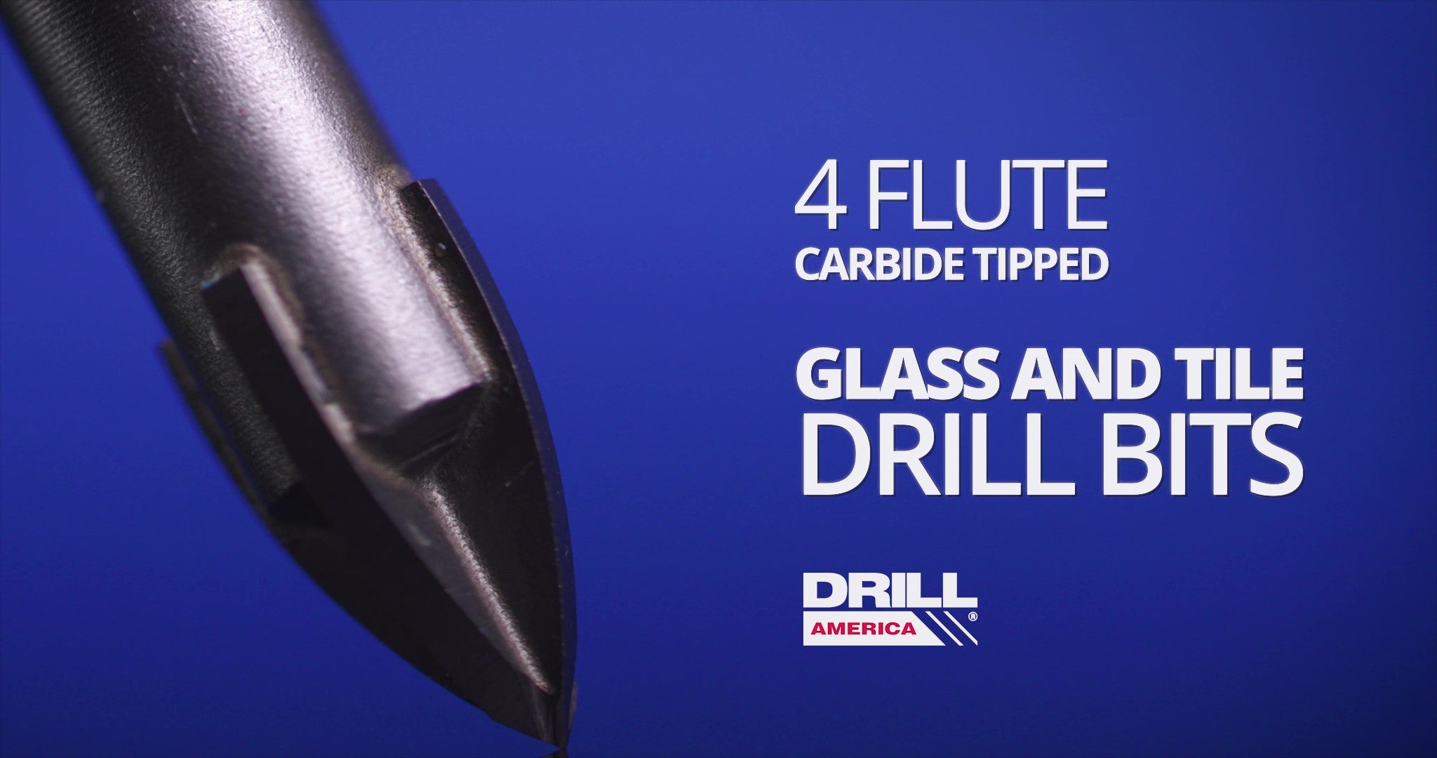 1/8" Carbide Tipped 4 Flute Glass & Tile Drill Bit