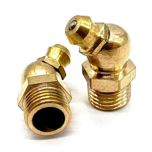 M10-1.0 Zerks Grease Fitting 45 Degree Hydraulic Brass