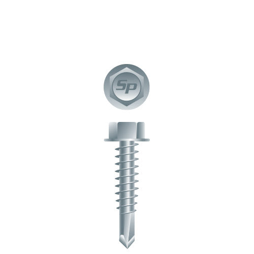 #14 Strong-Point Hex Washer Head 14 x 1, Zinc
