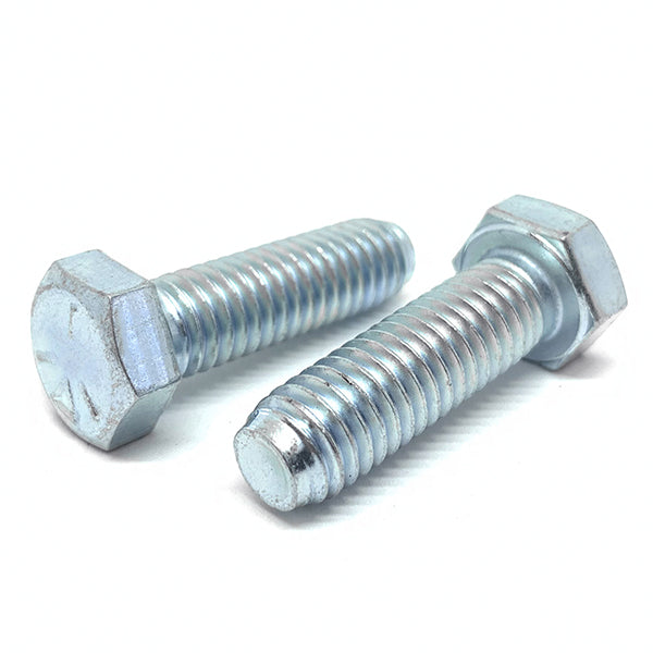 7/16-20x1-1/2" Hex Cap Screws Grade 5 Bolts Zinc Clear