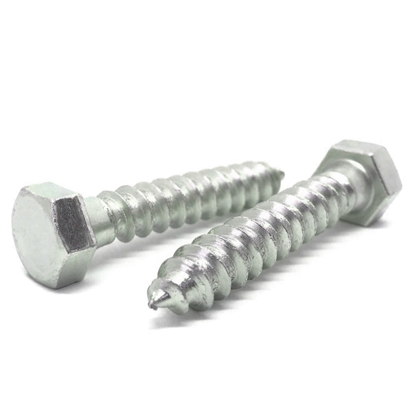 1/4-10x1-1/2" Hex Lag Screws A307 Grade A Zinc