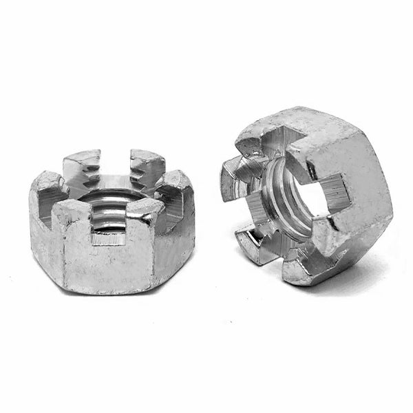 5/16"-18 Steel Slotted Hex Nuts Plain & Oil