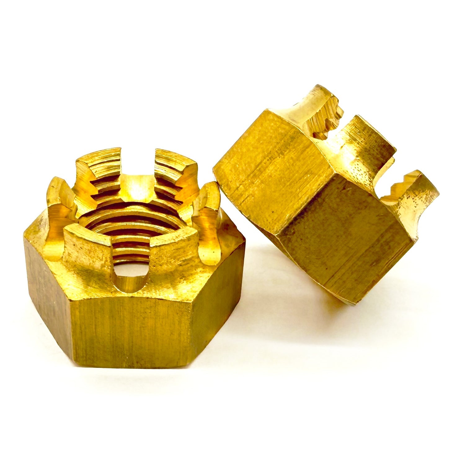 3/8"-16 Brass Slotted Hex Nuts