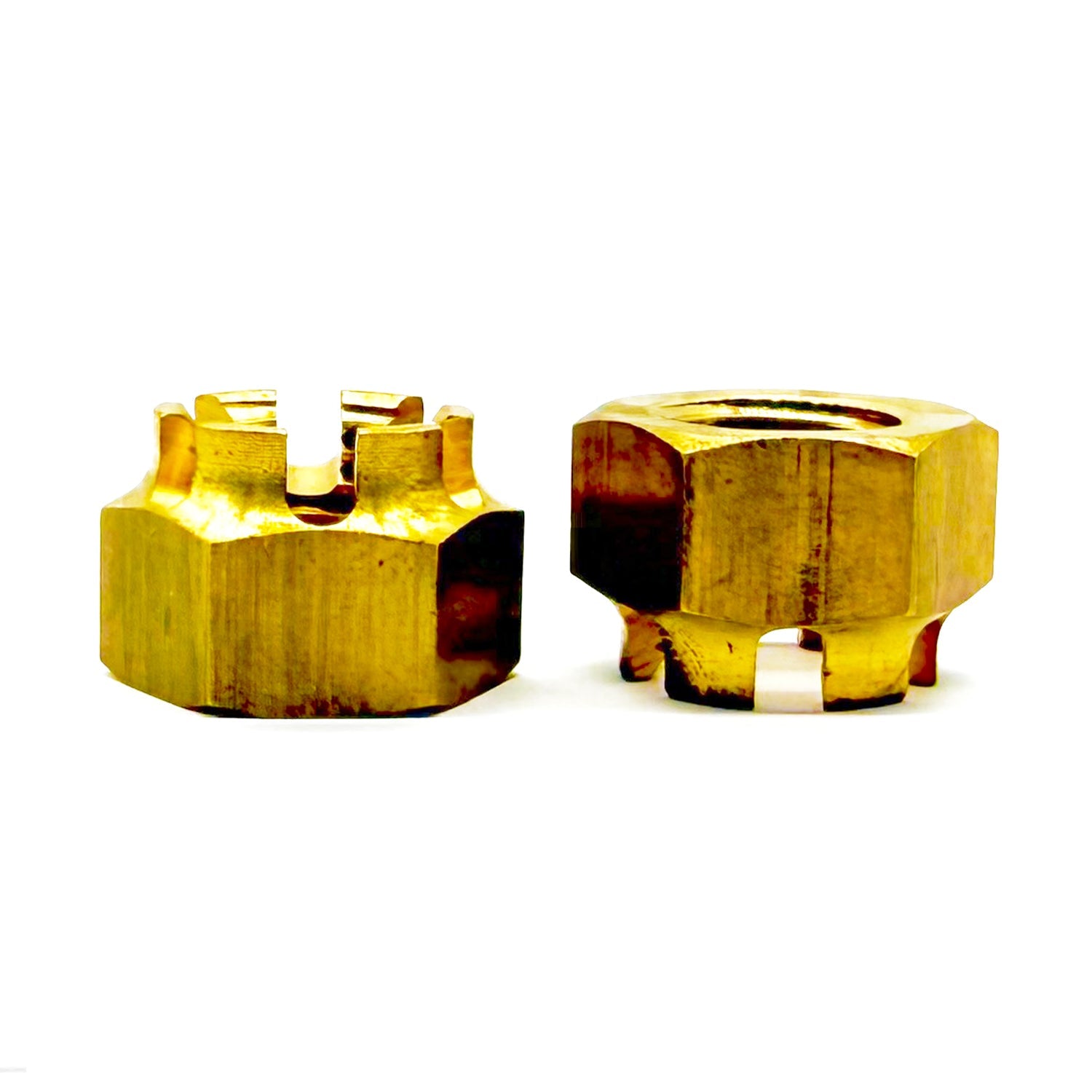 3/4"-10 Brass Slotted Hex Nuts
