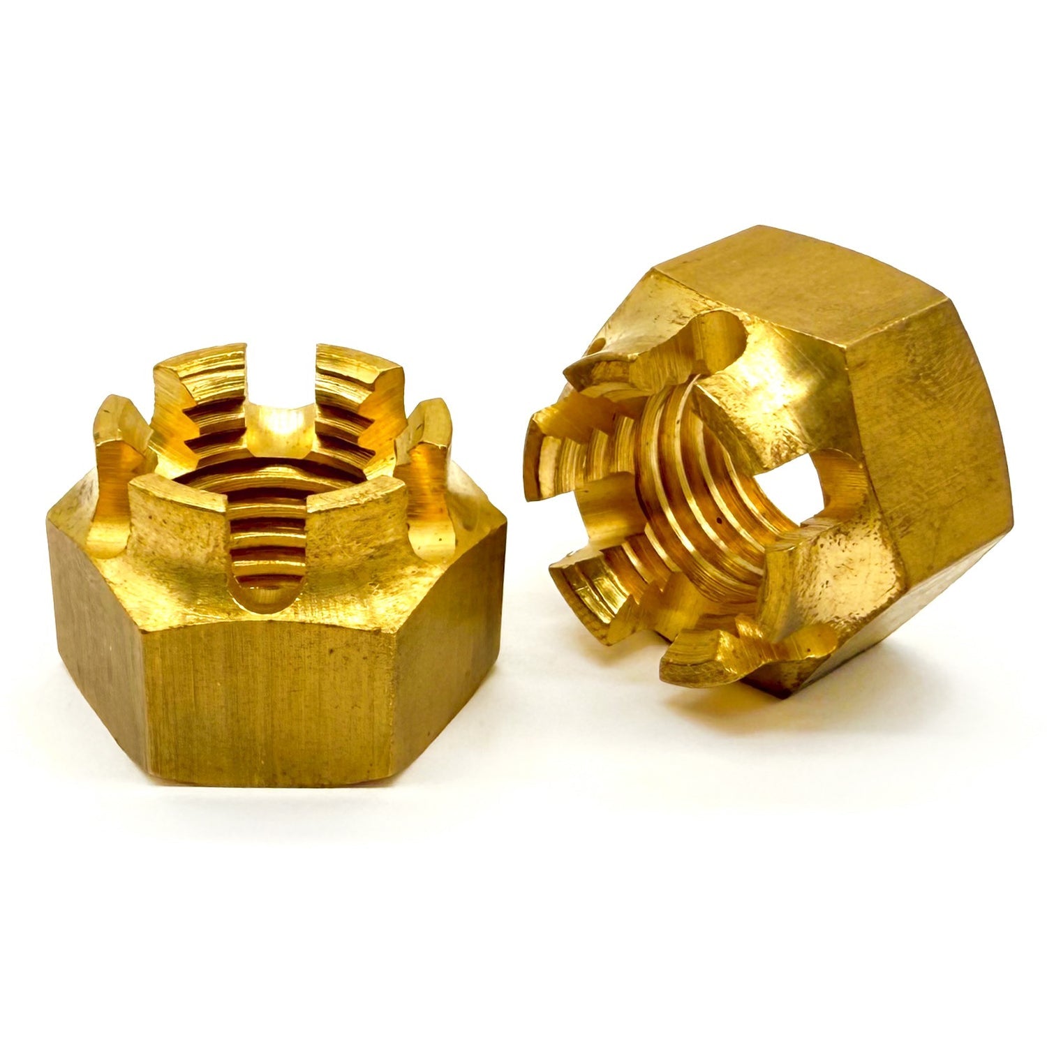 5/16"-18 Brass Slotted Hex Nuts