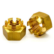 5/16"-18 Brass Slotted Hex Nuts