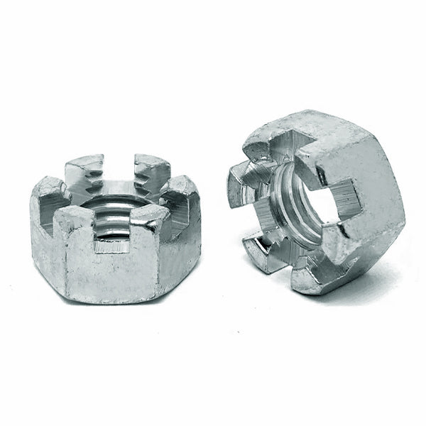 5/16"-18 Slotted Finished Hex Nuts Zinc Clear