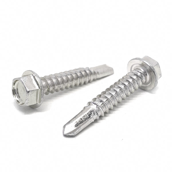 #8x1" Stainless Steel Unslotted Hex Washer Head #2 Point Self Drilling Screws