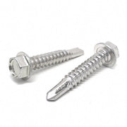 #12x2"  Stainless Steel Unslotted Hex Washer Head #3 Point Self Drilling Screws