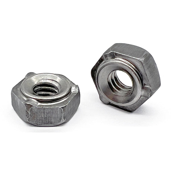 M8-1.25 3 Prong Long Pilot Hex Weld Nuts