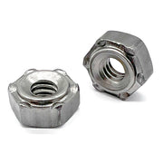 7/16"-14 6 Prong Long Pilot Hex Weld Nuts