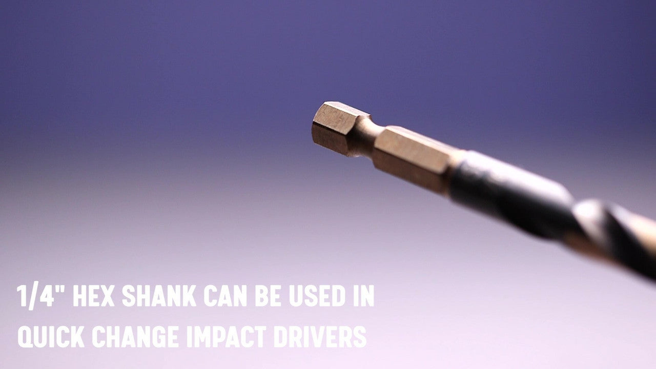 15 Piece Quick Change Hex Shank Drill Bit Set 1/16" - 1/2" Plastic Case