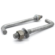 1/2"x18"x1-1/4"x1-3/4" L Shaped Anchor Bolts with Nuts and Washers Galvanized