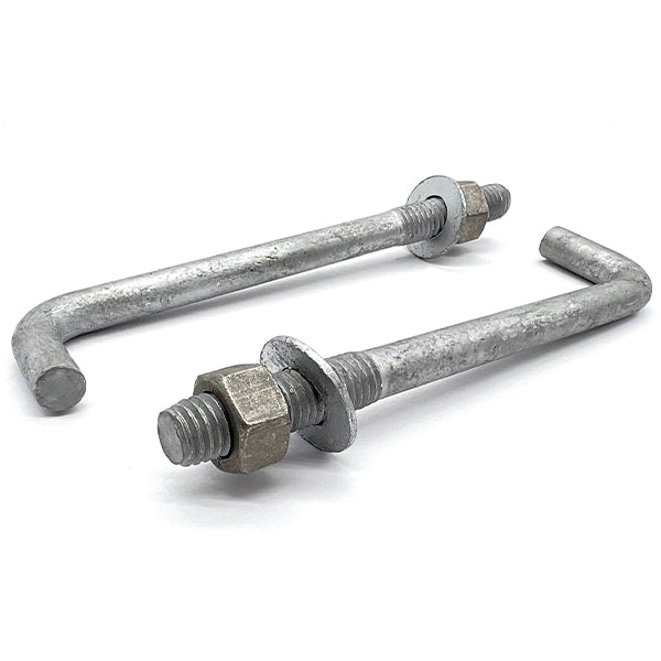 5/8"x8"x2"x3" L Shaped Anchor Bolts with Nuts and Washers Galvanized