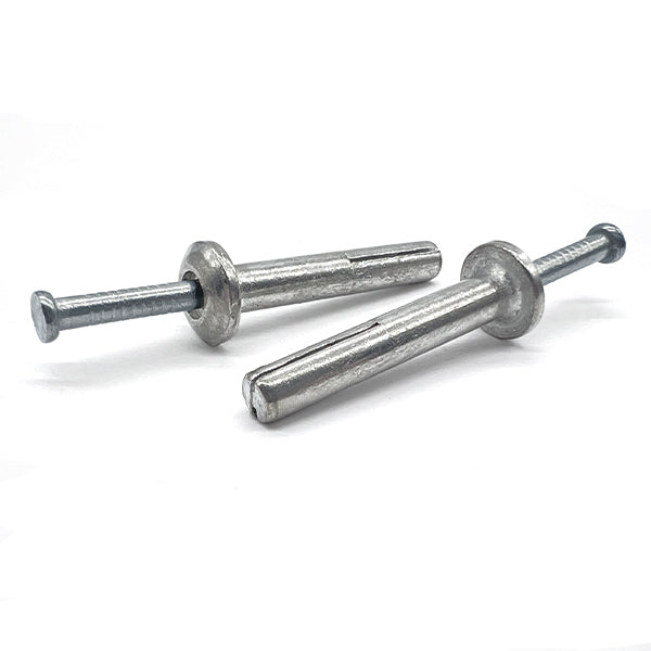 1/4"x1" Mushroom Head Hammer Drive Anchors Zinc Alloy w/ Zinc Plated Nails