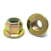 M8-1.25 Class 10 Nylon Insert Hex Flange Lock Nuts Zinc Yellow