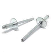 1/8" Dia 1/16"-1/8" (42)  Grip - Oversized Head Blind Rivets Steel/Steel Mandrel Zinc