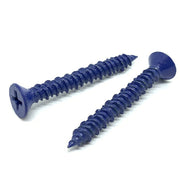 3/16x4" Phillips Flat Head Concrete Screws Piercing Point Blue Finish