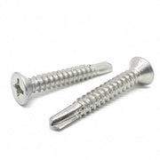 #10x1-1/2" Stainless Steel Phillips Flat Head #3 Point Self Drilling Screws