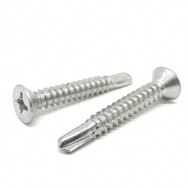 #10x1-1/2" Stainless Steel Phillips Flat Head #3 Point Self Drilling Screws