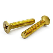 #10-24x1/2" Brass Phillips Flat Head Machine Screws