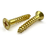 #8x5/8" Phillips Flat Head Wood Screws Brass
