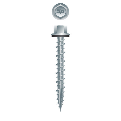 #10 Hi-Strong-Point Hex Washer Head w/ Washer 10-14 x 2-1/2, Hi-Low, Type '17', Strong-Shield