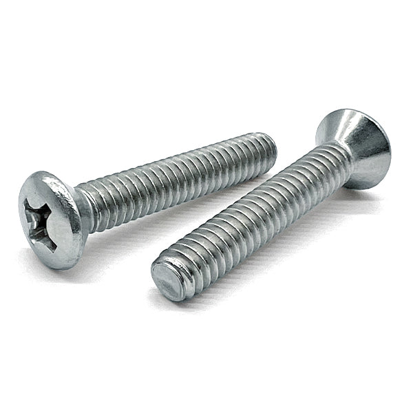 1/4-20x1-1/4" Phillips Oval Head Machine Screws Zinc Clear