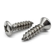 #6x1-1/4" 18-8 Stainless Steel Phillips Oval Head Type A Self Tapping Screws