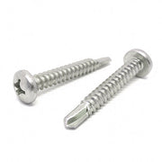 #14x3/4" Stainless Steel Phillips Pan Head #3 Point Self Drilling Screws