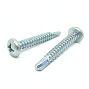 #8x1-1/2" Phillips Pan Head #2 Point Self Drilling Sheet Metal Screws Zinc