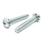 1/4-20x1-1/4" External Tooth Sems Phillips Pan Head Machine Screws Zinc