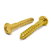 #8x1-1/4" Brass Phillips Round Head Wood Screws