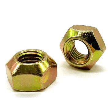 M12-1.75 Class 10 Hex Top Lock Nuts Coarse Thread Zinc Yellow
