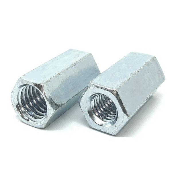 1/2"-13 to 3/8"-16 x 1-1/4" Grade A Reducer Coupling Nuts Zinc