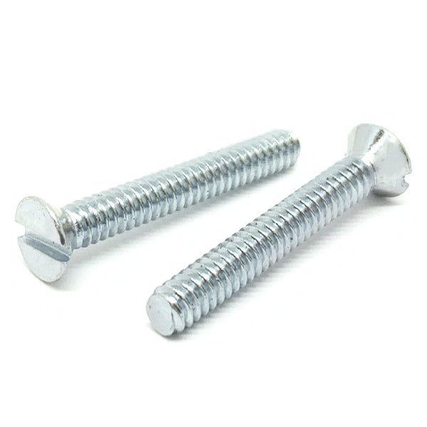 #6-32x1/2" Slotted Flat Head Machine Screws Steel Zinc