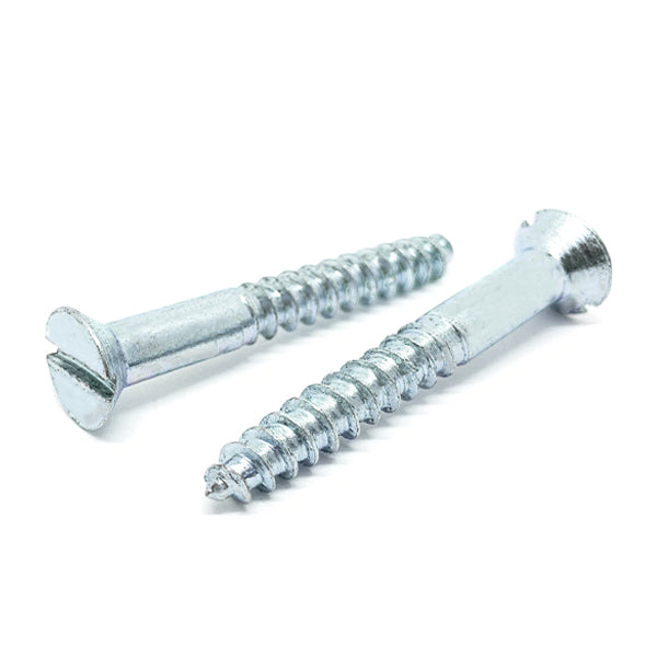 #6x1-1/2" Slotted Flat Head Wood Screws Zinc Clear