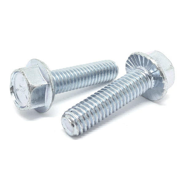 3/8-24x3/4" Grade 5 Serrated Hex Flange Bolts Zinc Clear