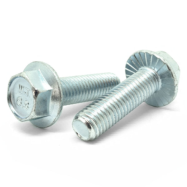 M10-1.5x35 Class 8.8 Hex Serrated Flange Bolts Zinc Clear